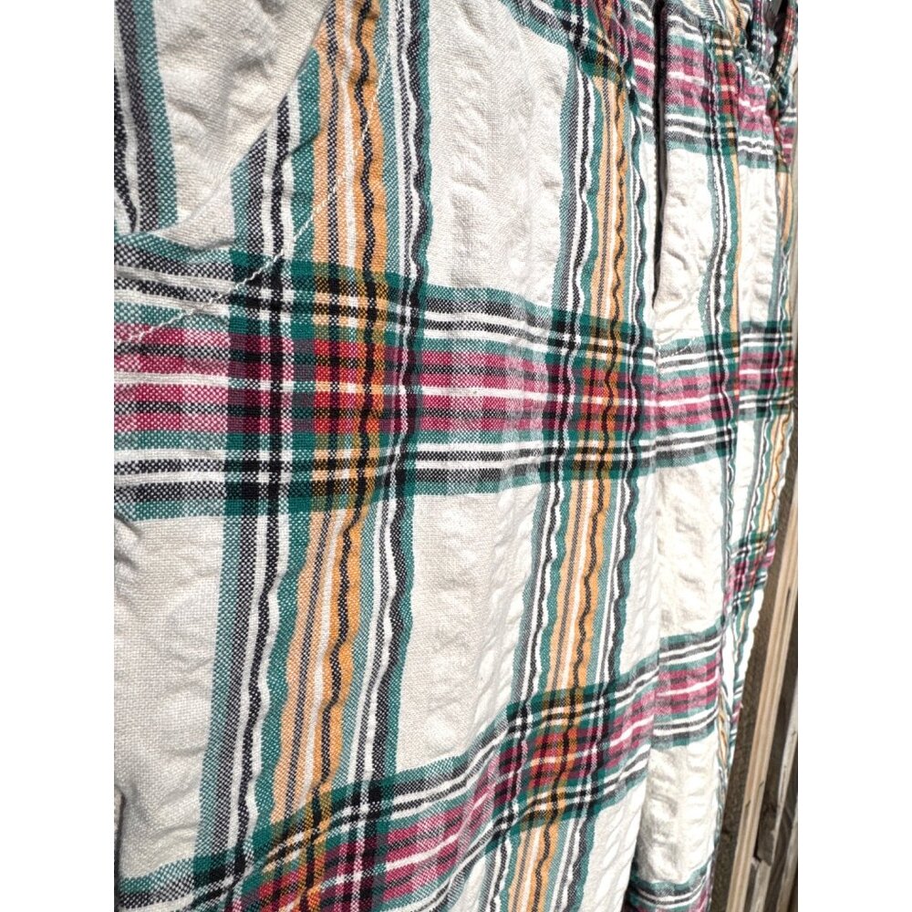 Free People Marlowe Yard Dye Trousers Womens 6 Plaid Seersucker‎ - Picture 4 of 9